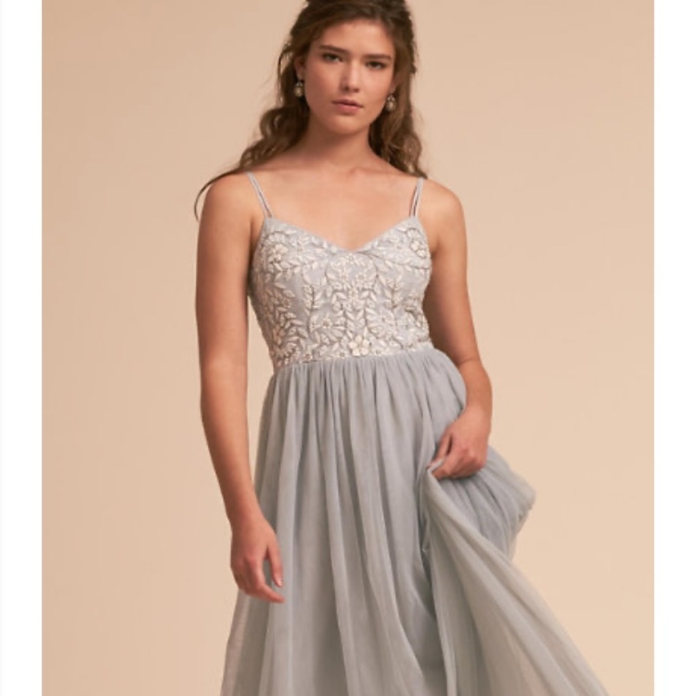 BHLDN  Elowen Dress Size 6 the color silver gray